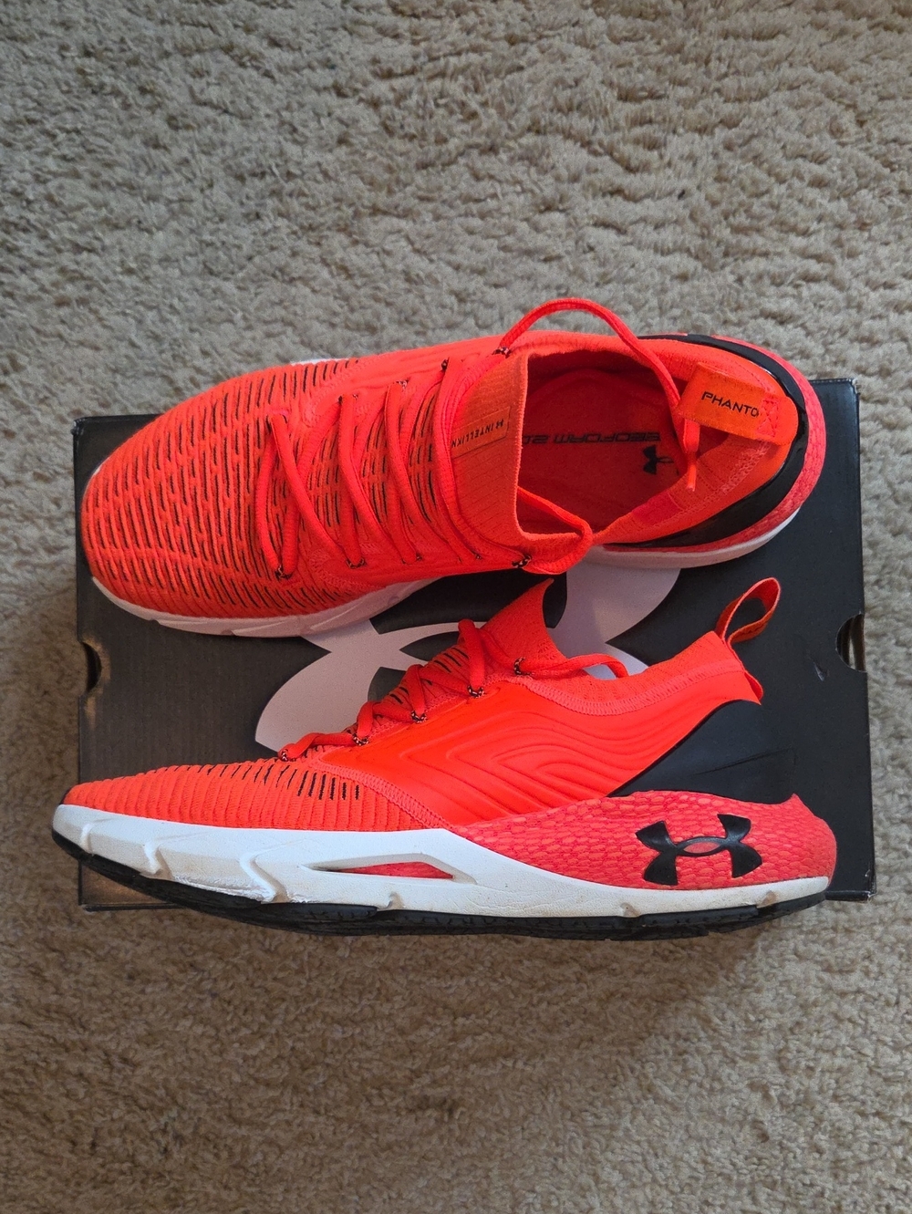 Under Armour Neon Orange Phantom Athletic Shoes